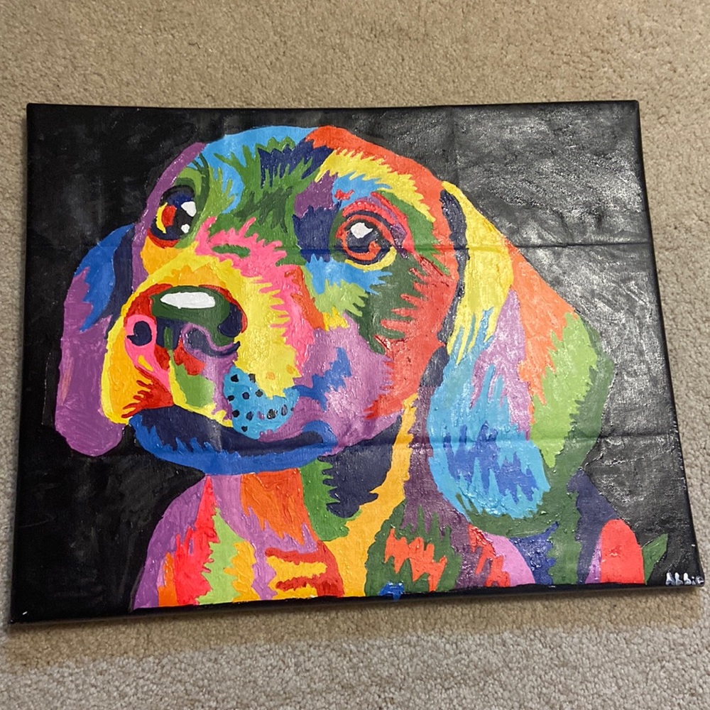 lab Labador painting custom decor colorful
